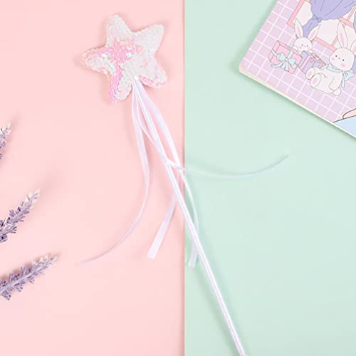 Toddmomy 3Pcs Glitter Princess Wand Kit,Fairy Star Princess Angel Wand Sticks Girls Fairy Wand For Girl Costume Role Play Show Cosplay Birthday Party Favor ,White #TOP3