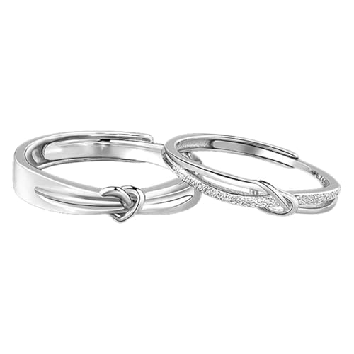 Bagues de fiançailles réglables argent 925, cadeau de couple idéal pour une demande romantique