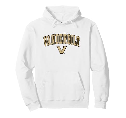 Vanderbilt Commodores Arch Over Logo White Pullover Hoodie