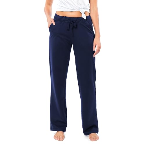 Sexy Basics Women's French Terry Cotton Drawstring Pants | All Season Mid Weight Casual & Lounge Bottoms | Multi Packs4
