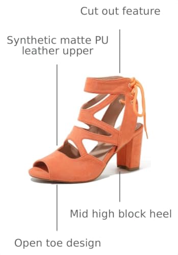 Image of fereshte Women's Lace-Up Gladiator Sandals, Block Heel Open Toe Strappy Shoes