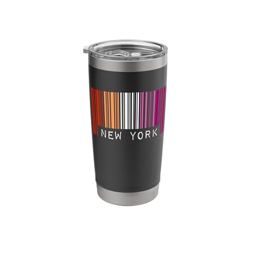 Lesbian Gay Barcode Pride New York NYC Queer Aesthetic LGBTQ Stainless Steel Insulated Tumbler