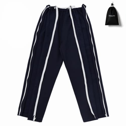 DEEYOTA フルオープンパンツ 両脇全開ズボン 通年用 着脱不要 全開 ファスナーパンツ 寝たきり 術後 入院 おむつ交換 お着替えサポート L