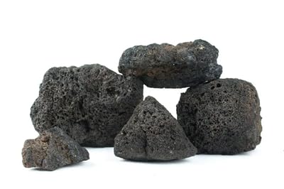 Hanicks Aquarium Stones Fish Tank Rocks Natural Decoration for Aquascaping (Black Lava Rock, 1KG)