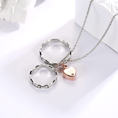 Ogoodsunj S925 Sterling Silver Keepsake Jewelry Cremation Pendant Eternity Urn Necklace For Ashes - You Are Always In My Heart I Love You Forever (Brother Rose Gold) #TOP5