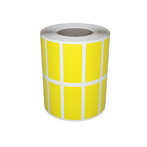 Étiquettes jaunes 25x10 mm en rouleau | 1400 autocollants rectangulaires