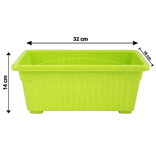 Image of Rectangular Plastic Pots for Plants, Window Flower Pots for Home, Window Display, Garden (Multicolor 14 inch - 1 pc)