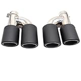 Compatibile con Audi A4 A5 A6 A7 Terminale di scarico quadruplo in fibra di carbonio S4 S5 S6 S7 Ugello terminale marmitta in acciaio inossidabile nero