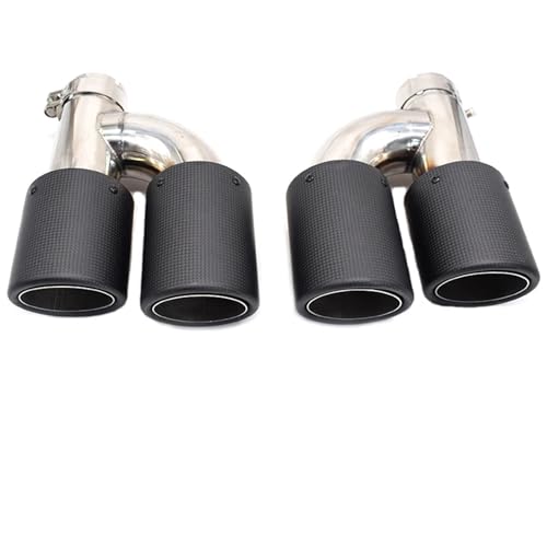 Compatibile con Audi A4 A5 A6 A7 Terminale di scarico quadruplo in fibra di carbonio S4 S5 S6 S7 Ugello terminale marmitta in acciaio inossidabile nero