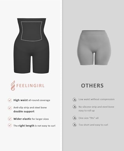 FeelinGirl High Waisted Shapewear Shorts High Compression Shapewear for Women Tummy Control Black, 5X-Large