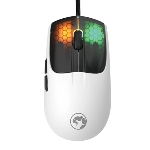MARVO M727 M727 RGB USB 12000DPI Souris de jeu 6 boutons Blanc