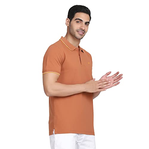 Image of blackberrys Men's Solid Slim Fit T-Shirt (ET-PR-Brooke # Olive Brown S)