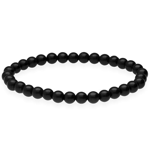 Lebensquelle Plus Cuentas de piedras de 6 mm | Pulsera de piedras naturales elástica (Shungita) | Regalo