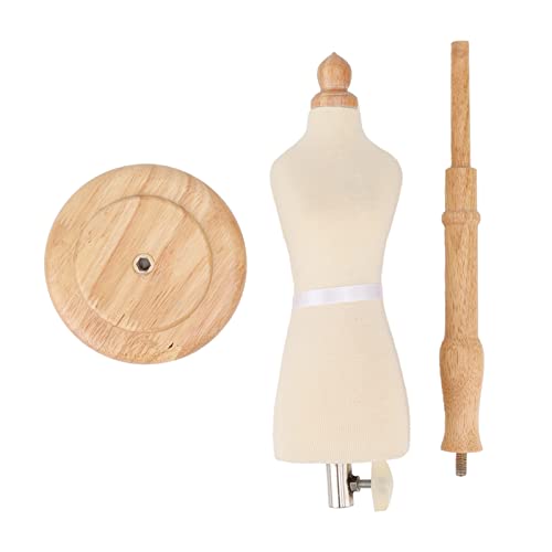 Alomejor Mannequin de Couture pour Enfant avec Base en Bois, Forme de Robe en Bois de Hêtre pour Présentation de Vêtements, Modèle de Mini Robe pour...