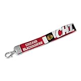 Rico Industries NHL Hockey Chicago Blackhawks Standard Wrist Lanyard Key Chain, Cute Wristlet Strap Keychain Holder for Women Men Car Keys ID Badges Card Wallet Phone Camera