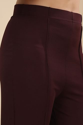 Image of Women's Polycotton Comfort Fit Straight Trousers - Lightweight, Flexible & Skin-Friendly Pants for Work, Travel & Casual Style