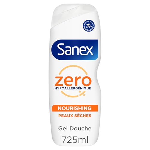 SANEX - Gel Douche Zero% Nourissant - Pour toute la famille - Hypoallergénique Sans Sulfates ni...