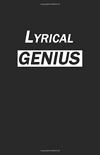 Lyrical Genius Notebook Journal | 120 Pages (5.5''x8.5'') of blank lined paper | Ideal Gift for Hip Hop, Rap, Music, Artists, Lovers