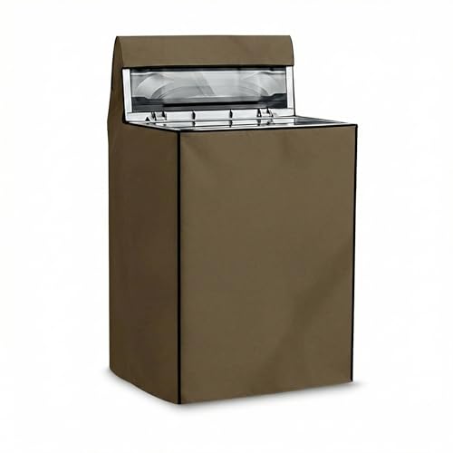 Image of Star Weaves Top Load Fully Automatic Washing Machine Cover for 6 kg, 6.5 kg, 7kg & 7.5 kg | Waterproof & Dustproof Polyester Fabric with Zipper | Protective Cover for Washing Machine (Beige,59X59X86)