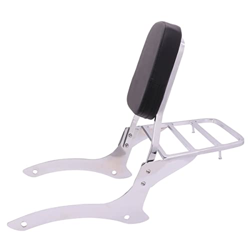 Motaux Passenger Backrest Sissy Bar With Luggage Rack For Yamaha V Star 1100 Custom Xvs1100 Drag Star 2000-2011, Chrome #TOP4