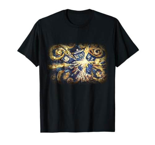 Art Tardis Van Gogh - Ventilador de ciencia ficción para viajes en el tiempo Camiseta