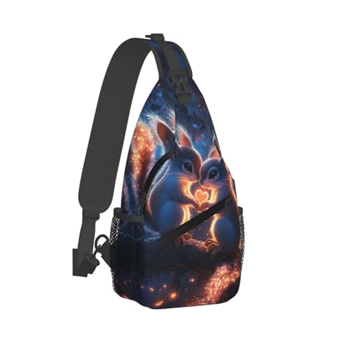 Image of Crossbody Bag Squirrel Couple Sling Bag Backpack Chest Bags Shoulder Bag for Women Men