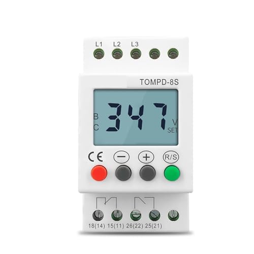 Relais de protection triphasé Rail Din moniteur de tension réglable 3 phases