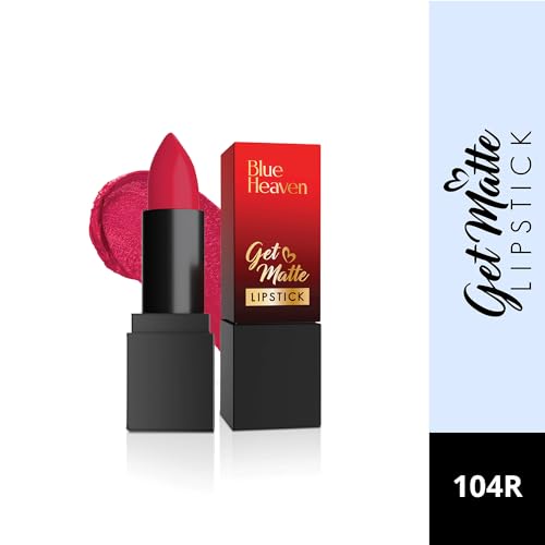 Image of Blue Heaven Get Matte Lipstick | Soft Matte Finish and Lightweight Formula | Intense Pigment | Long-Lasting Lipsticks For Women | 104R | 4gm (Pack of 2)