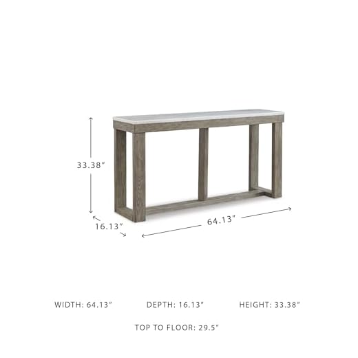 Elegant Casual Sofa Table with Marble Top