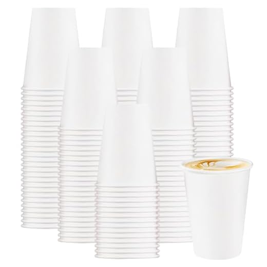 TashiBox White Hot Drink 120 Count - 12 Oz Disposable Paper Coffee Cups
