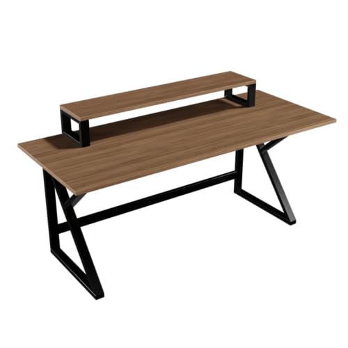 Image of Riyan Luxiwood Meja Computer Table with Top Shelves for Home & Office I Modern Computer Desk Table, Multipurpose Table, Gaming Table, Study Table for Students (Color-Beige)