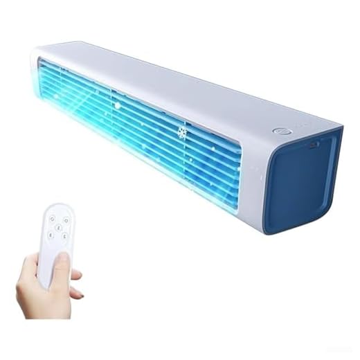 GLFLOW Aire acondicionado portátil, ventilador de bajo consumo, instalación sin taladrar, para la cocina en casa, oficina (aire acondicionado blanco)