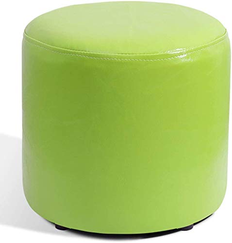 Pouf cube cuir vert 30x30 table basse salon repose-pieds bois massif