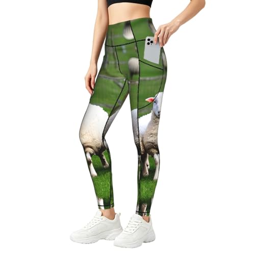 Pantalones elásticos de entrenamiento con ovejas ideales para paseos y rutinas diarias