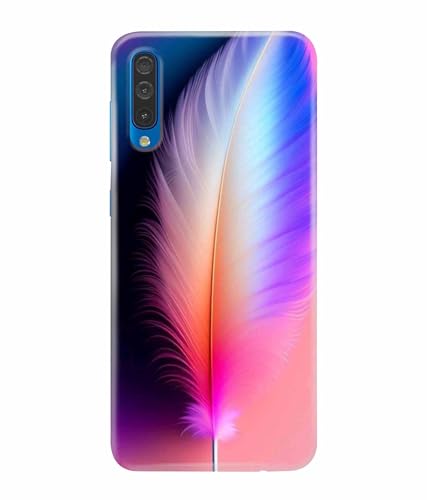Image of Printed Hard Back Case Cover & Compatible for Samsung Galaxy A70 / Samsung Galaxy A70S | Colourful Feather (Multicolor) - D1181