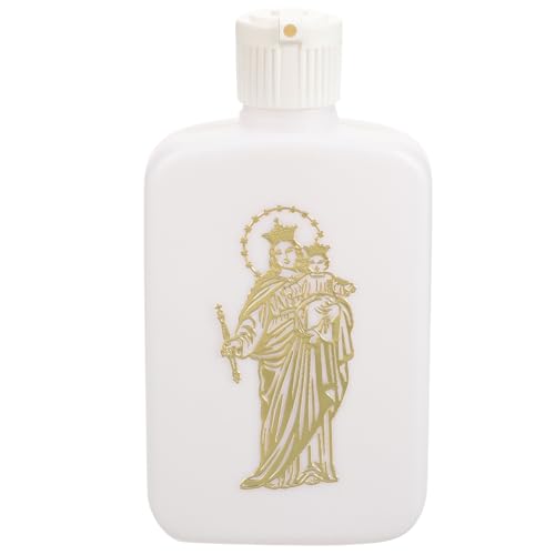 OKUMEYR Botella de Agua Recargable para Agua Consagrada de Plástico Blanco de 100ml, Portátil y Elegante para Celebraciones Religiosas y Uso Familiar