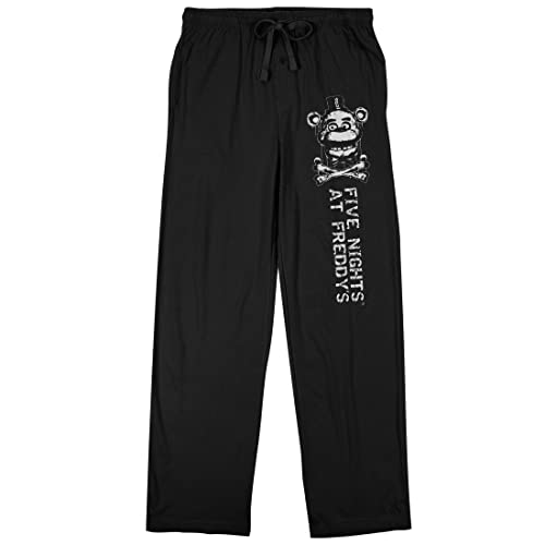 Five Nights At Freddy's Freddy Fazbear Crossbones Men's Black Sleep Pajama Pants