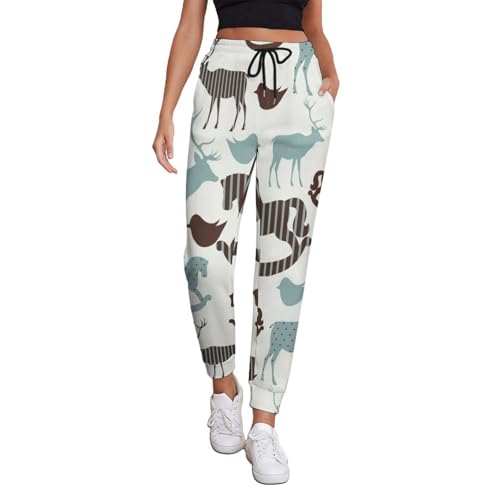 スウェットパンツ 鹿柄 馬柄 馬 レディース ロングパンツ ズボン イージーパンツ テーパードパンツ ジョガーパンツ ワイドパンツ ジャージ トレーニング 下着 部屋着 ジム 3XLのサムネイル