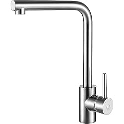 Grifo Fregadero CECIPA Grifo de Cocina de Alta Presión, Grifo Monomando Giratorio 360 °, Grifo de Cocina con Caño Alto para Fregadero, Grifo para Fregadero con Conexión G3/8, Acero Inoxidable/Cepillado