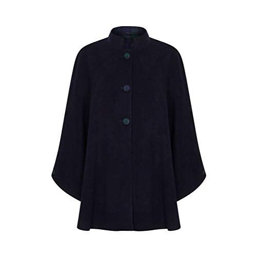 Oxfords Cashmere Tartan Trim Cape (Black Watch Style2)