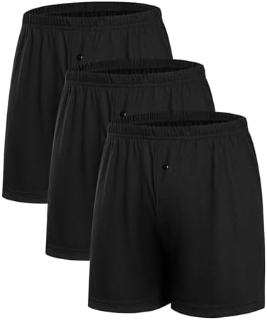 Uniexcosm Boxershorts Herren Weiche Lockere (3er-5er Pack) | Baumwolle Unterhosen Männer mit Knopfverschluss Atmungsaktive Unterwäsche