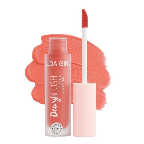 Image of Muted Peachy Liquid Blusher for Cheeks - Lightweight, Long-Lasting Blush for Face Makeup, Easy to Apply, Natural Finish - Ideal for Women and Girl