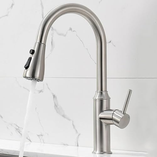 Mitigeur d'évier de cuisine extractible pour nettoyer les grands plats sans éclabousser