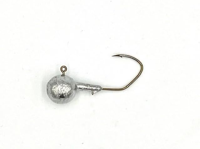 25 pk 1 oz Round Head Walleye Bass Fishing Jigs Bronze Sickle Hooks