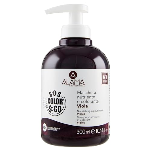 Alama Professional S.O.S Color&Go - Mascarilla Colorida Reflectante y Reavivante, Color Violeta, 300 ml