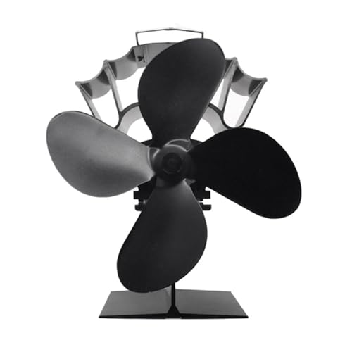 CCZRD 10/5/4 Blades Dual Motor Stove Fan Heat Powered Fireplace Non Electric Quiet Operation For Wood Burning Efficient Air Circulation(4 Blades)