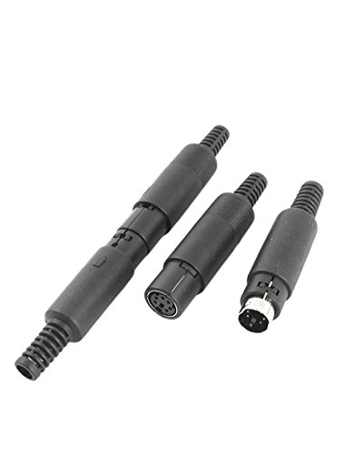 Aexit 2 pares adaptadores conector DIN 6 pines miniatura 2
