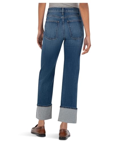 KUT from the Kloth Womens Sienna High-Rise Straight Leg-roll Up 5"2