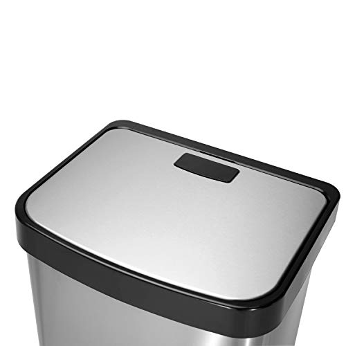 Caneca de basura rectangular de acero inoxidable 14.5 gal miniatura 4