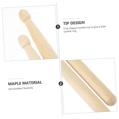 Baquetas VICASKY de madera de arce para jazz, 4 pares, tamaño 5A, color beige, ligeras y cómodas de sostener miniatura 6